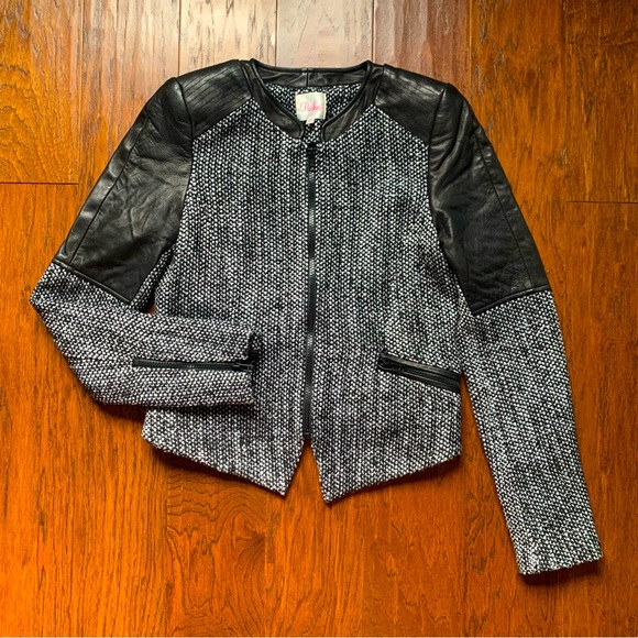 Parker Jackets & Blazers - Parker Lambskin & Tweed Blazer Jacket - Size XS